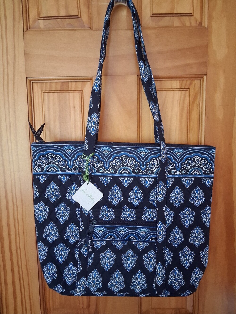 Vera Bradley Villager Tote "Calypso" Blue/white Quilted Cotton Brand New w/ Tags